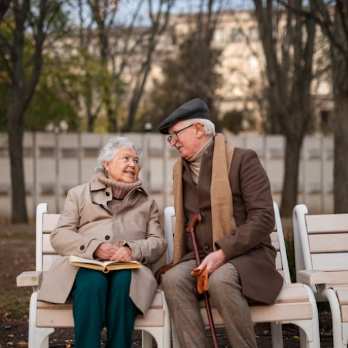 elderly1 - Cane Fu Foundation old couple sitting on a bench